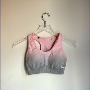 GYMSHARK LIGHT GREY / PINK OMBRE SPORTS BRA